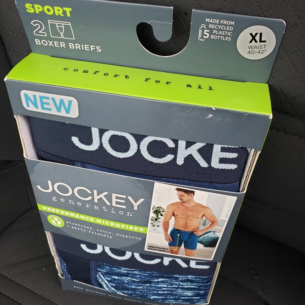 Jockey Generation Men's Sport Performance Microfiber 2pk Long Leg Boxer Briefs